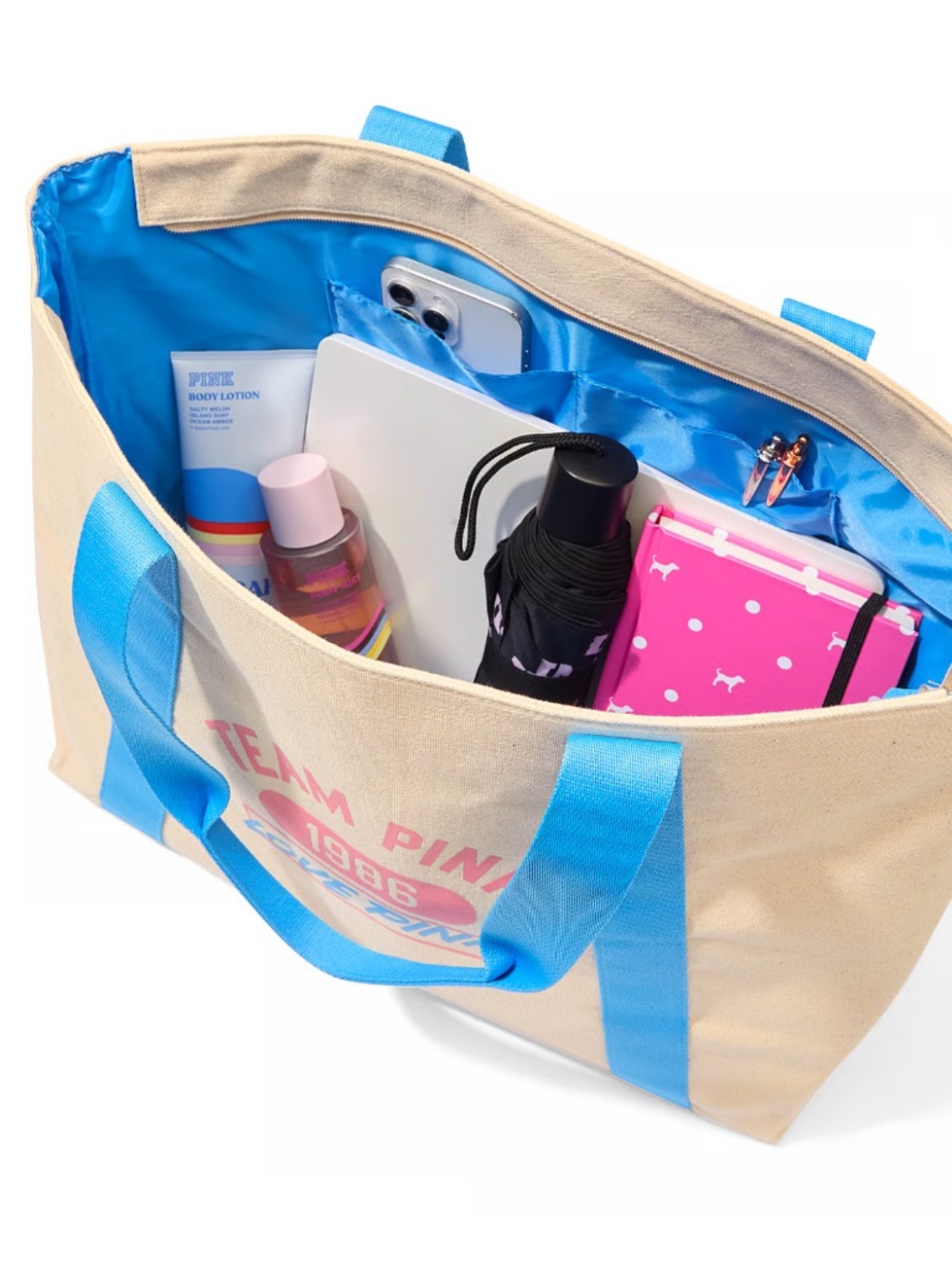 Victoria’s Secret Pink Team Pink Sports Tote Bag Athletic %100 Cotton
